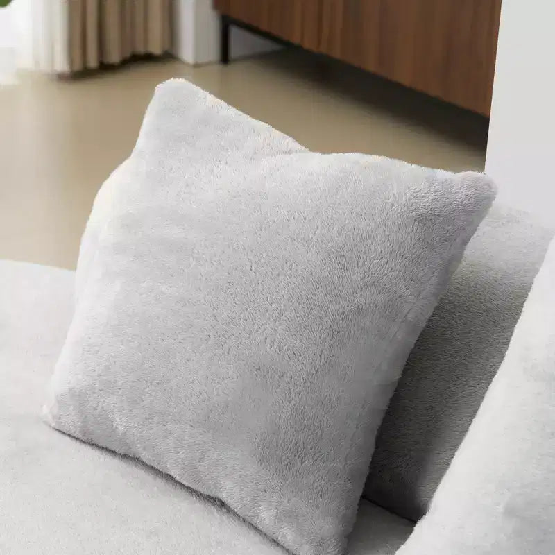 Canapé en flanelle courbé, moderne et simple. Multicolore créatif pour le salon, avec une combinaison de coussins.
