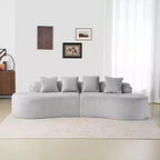 Canapé en flanelle courbé, moderne et simple. Multicolore créatif pour le salon, avec une combinaison de coussins.