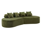 Canapé en flanelle courbé, moderne et simple. Multicolore créatif pour le salon, avec une combinaison de coussins.