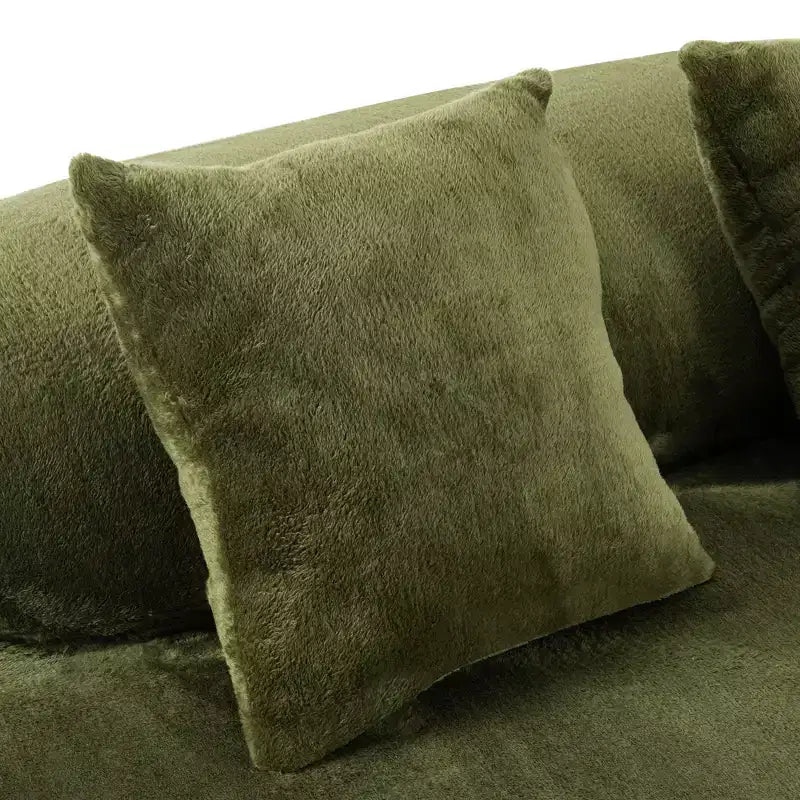 Canapé en flanelle courbé, moderne et simple. Multicolore créatif pour le salon, avec une combinaison de coussins.