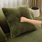 Canapé en flanelle courbé, moderne et simple. Multicolore créatif pour le salon, avec une combinaison de coussins.