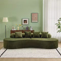 Modern and simple curved flannelette sofa. Creative multi-seater for the living room, with a combination of pillows.