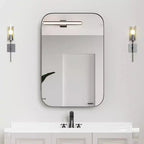 PexFix 36 x 24 Bathroom Cabinet with Mirror Stainless Steel Frame and 2 Adjustable Shelves Wall Medicine Cabinets Mirrors Rectangle Recessed Black