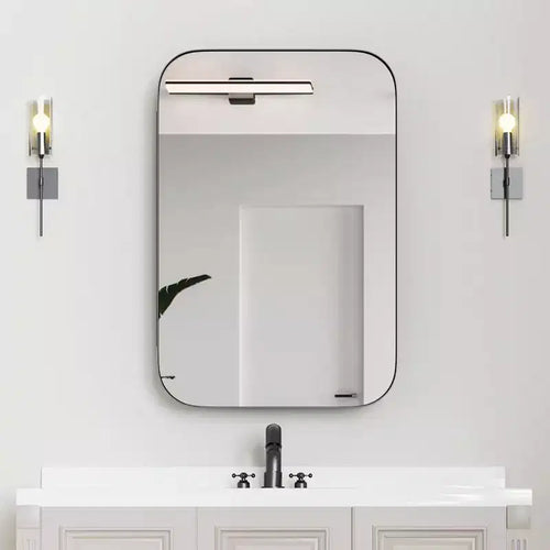 PexFix 36 x 24 Bathroom Cabinet with Mirror Stainless Steel Frame and 2 Adjustable Shelves Wall Medicine Cabinets Mirrors Rectangle Recessed Black
