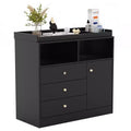Nursery Dresser with Changing Table Top - Tall Wooden Diaper Changing Station with 2 Open Shelves, 3 Drawers and 1 Cabinet,Ideal for Children's Room