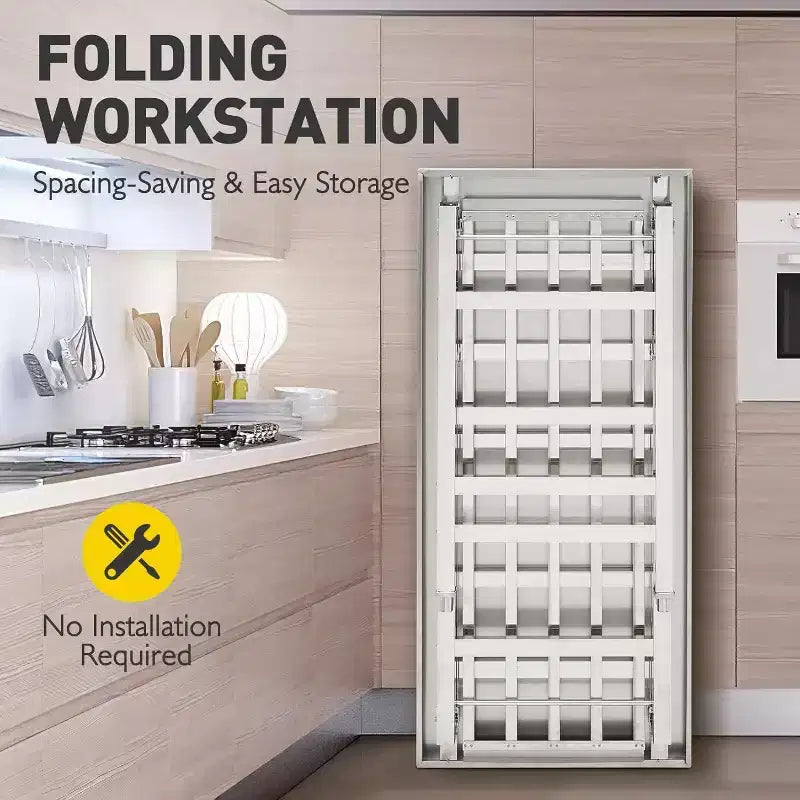 Table de préparation pliante commerciale en acier inoxydable NSF de 60 pouces avec étagère inférieure réglable pour cuisine et travail