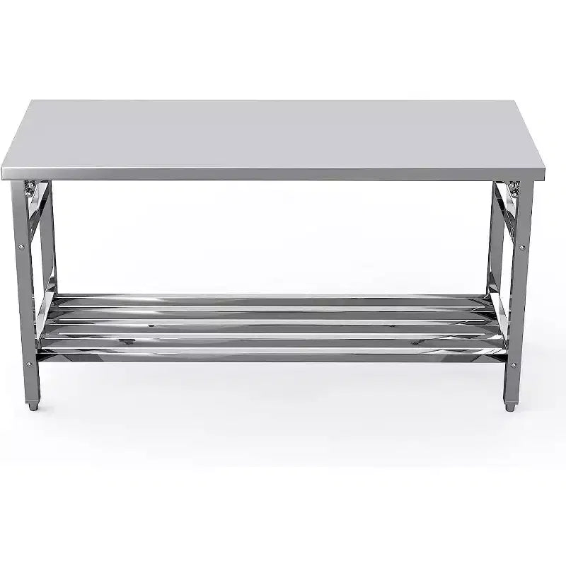Table de préparation pliante commerciale en acier inoxydable NSF de 60 pouces avec étagère inférieure réglable pour cuisine et travail