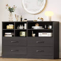 Modern 47.3 Chest of Drawers, Dresser Organizers with 4 Drawer and 6 Adjustable Storage Cubbies for Living Room, Bedroom, Hallway