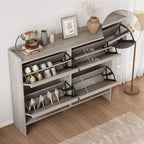 Meuble à chaussures 3 tiroirs basculants, Organisateur de rangement pour chaussures d'entrée moderne, Espace réglable