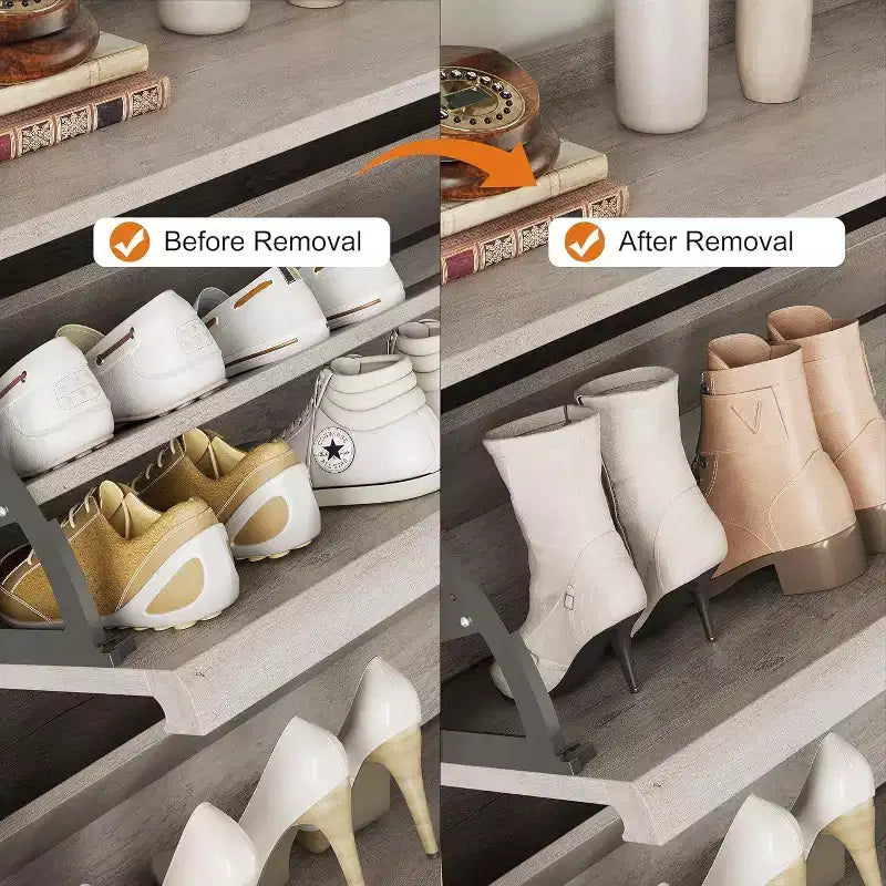 Meuble à chaussures 3 tiroirs basculants, Organisateur de rangement pour chaussures d'entrée moderne, Espace réglable