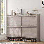 Meuble à chaussures 3 tiroirs basculants, Organisateur de rangement pour chaussures d'entrée moderne, Espace réglable