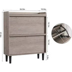 Meuble à chaussures 3 tiroirs basculants, Organisateur de rangement pour chaussures d'entrée moderne, Espace réglable