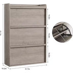 Meuble à chaussures 3 tiroirs basculants, Organisateur de rangement pour chaussures d'entrée moderne, Espace réglable