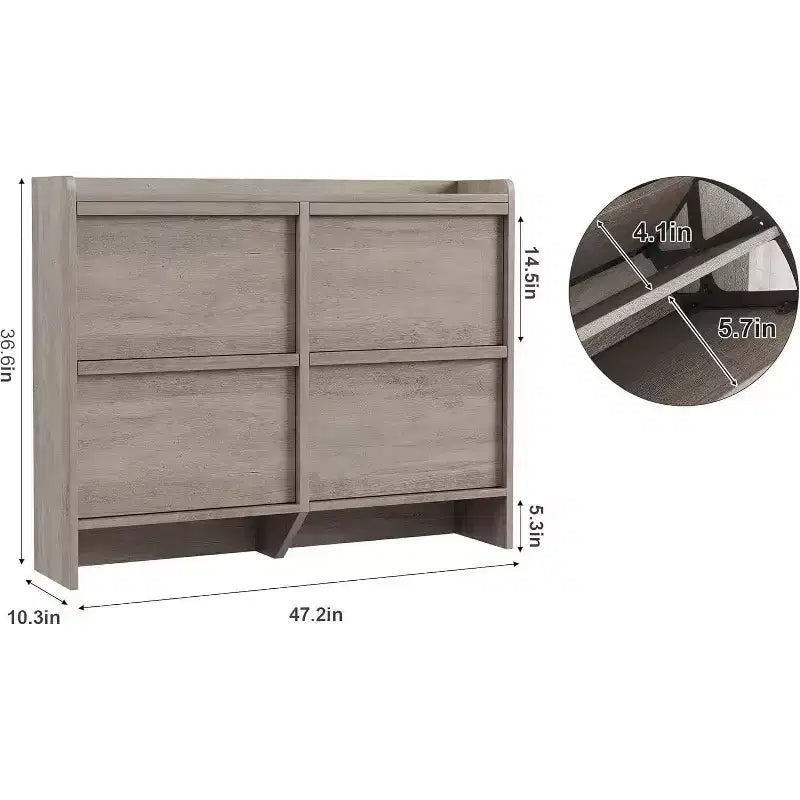Meuble à chaussures 3 tiroirs basculants, Organisateur de rangement pour chaussures d'entrée moderne, Espace réglable