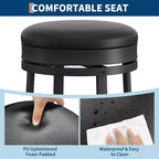 Lot de 4 tabourets de bar modernes pivotants, hauteur de comptoir de 78 cm, avec repose-pieds, assise en cuir PU et cadre métallique robuste