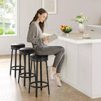 Lot de 4 tabourets de bar modernes pivotants, hauteur de comptoir de 78 cm, avec repose-pieds, assise en cuir PU et cadre métallique robuste