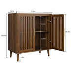 Buffet de salle à manger avec rangement, Buffet de style rustique avec portes persiennes, Meuble de rangement en bois pour bar à café