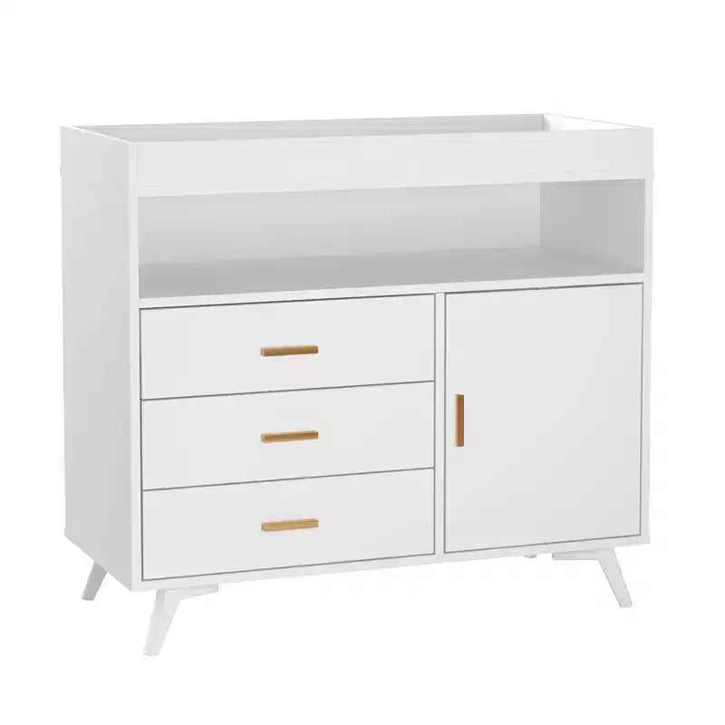 Commode à langer pour bébés, commode à langer 3 tiroirs avec matelas à langer amovible, commode avec plateau à langer, commode pour chambre de bébé