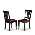 HomeStock Belmont 2 Dining Chair Set, 37H x 18W x 18L, Black, Wooden Seat