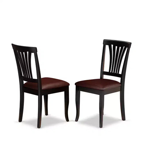 HomeStock Belmont 2 Dining Chair Set, 37H x 18W x 18L, Black, Wooden Seat