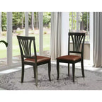 Lot de 2 chaises de salle à manger, 37H x 18W x 18L, Noir, Assise en bois