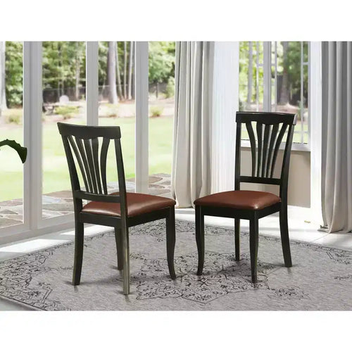 Lot de 2 chaises de salle à manger, 37H x 18W x 18L, Noir, Assise en bois