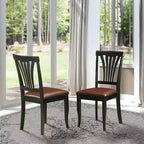 Lot de 2 chaises de salle à manger, 37H x 18W x 18L, Noir, Assise en bois