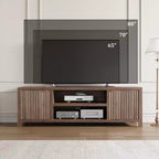 Meuble TV cannelé pour téléviseurs de 80 pouces - Meuble TV moderne avec rangement