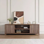 Meuble TV cannelé pour téléviseurs de 80 pouces - Meuble TV moderne avec rangement