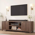 Fluted TV Stand for 80 Inch TVs - Modern Media Console with Storage