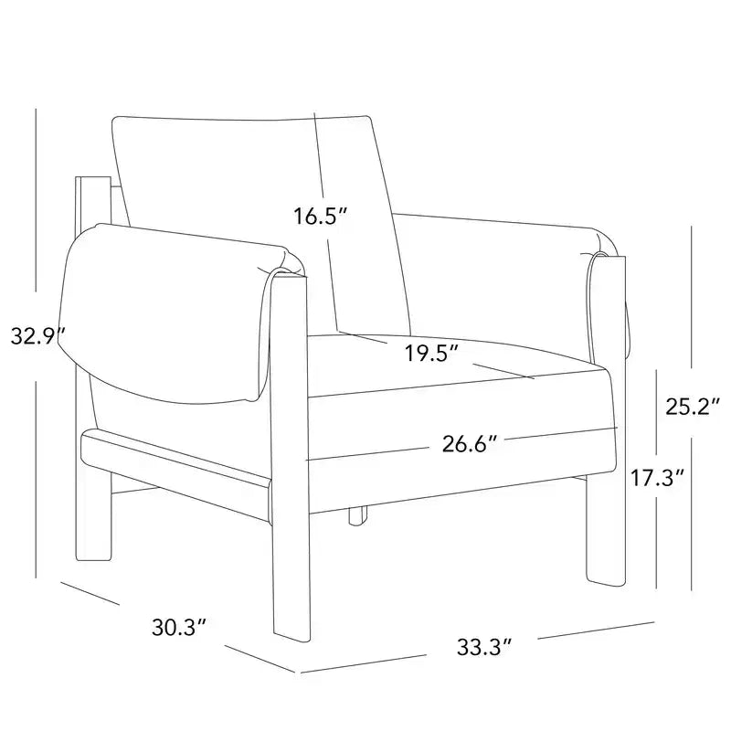 Fauteuil d'appoint rembourré moderne avec pieds en bois