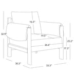 Fauteuil d'appoint rembourré moderne avec pieds en bois