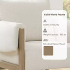 Fauteuil d'appoint rembourré moderne avec pieds en bois