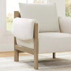 Fauteuil d'appoint rembourré moderne avec pieds en bois