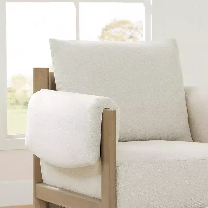 Fauteuil d'appoint rembourré moderne avec pieds en bois