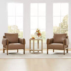 Fauteuil d'appoint rembourré moderne avec pieds en bois