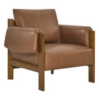 Fauteuil d'appoint rembourré moderne avec pieds en bois