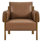 Fauteuil d'appoint rembourré moderne avec pieds en bois