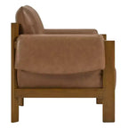Fauteuil d'appoint rembourré moderne avec pieds en bois
