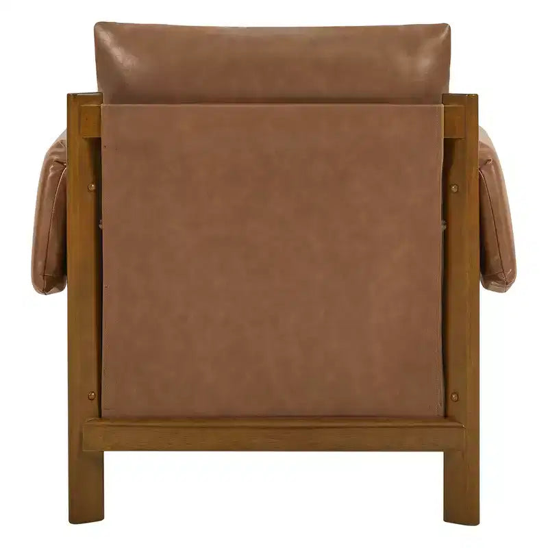 Fauteuil d'appoint rembourré moderne avec pieds en bois