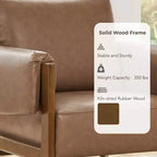 Fauteuil d'appoint rembourré moderne avec pieds en bois