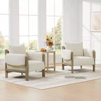 Fauteuil d'appoint rembourré moderne avec pieds en bois