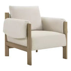 Fauteuil d'appoint rembourré moderne avec pieds en bois