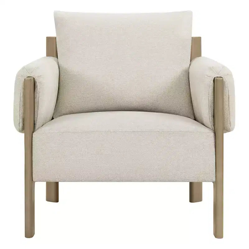 Fauteuil d'appoint rembourré moderne avec pieds en bois