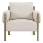 Fauteuil d'appoint rembourré moderne avec pieds en bois