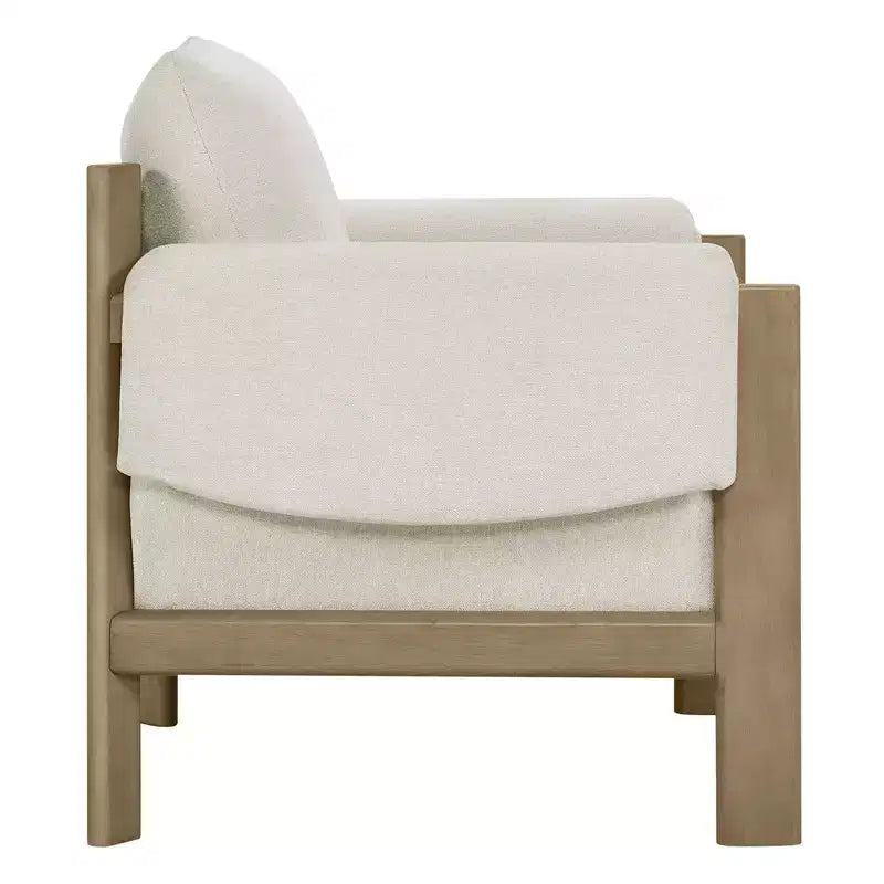 Fauteuil d'appoint rembourré moderne avec pieds en bois