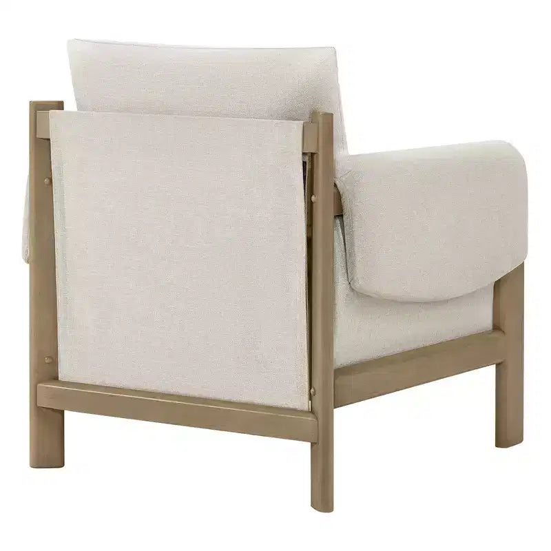 Fauteuil d'appoint rembourré moderne avec pieds en bois