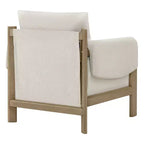 Fauteuil d'appoint rembourré moderne avec pieds en bois