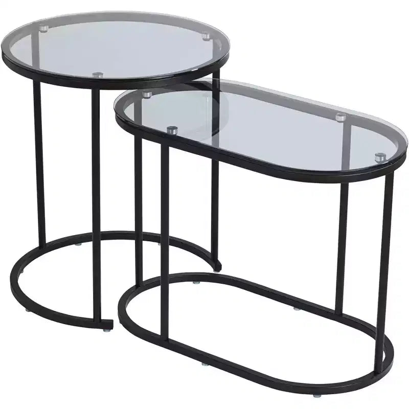Studio 55D Santa Maria Glass Nesting Accent Tables Set of 2