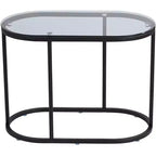 Tables d'appoint gigognes en verre, lot de 2